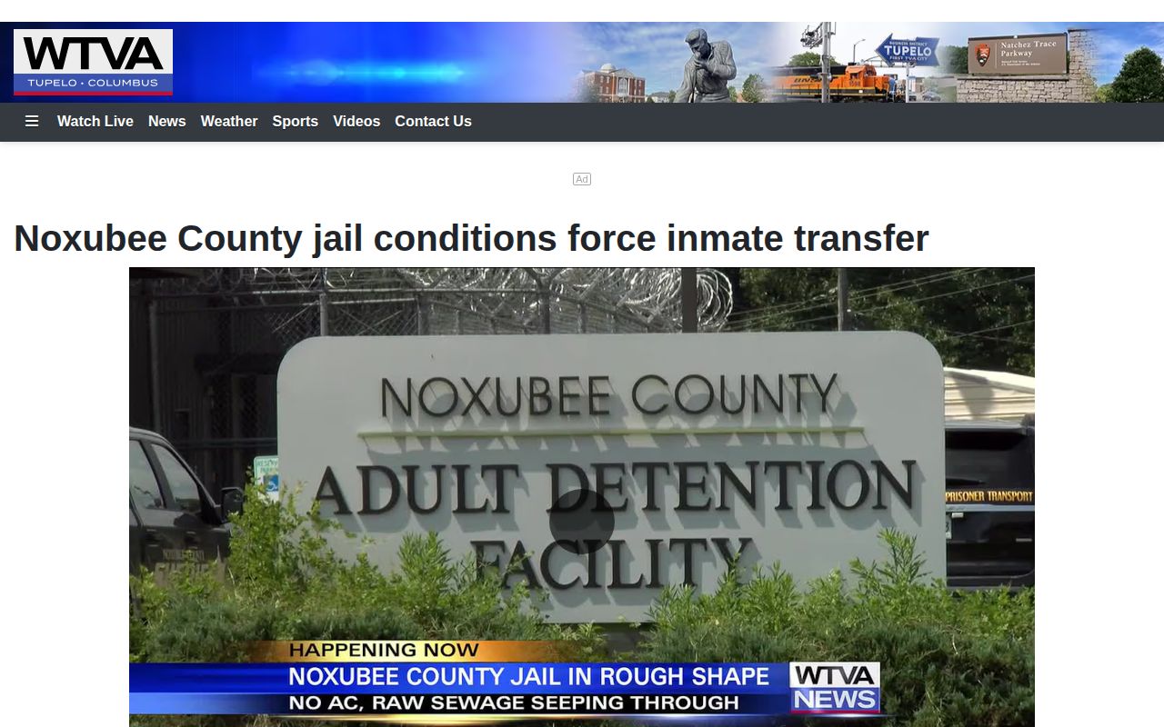 Noxubee County booking custody transfer coverage from WTVA